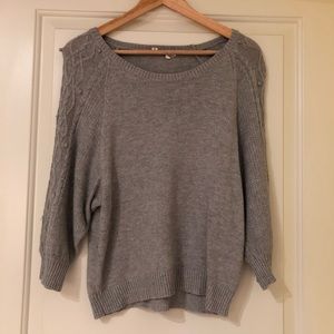Moth grey Pom Pom dolman sweater